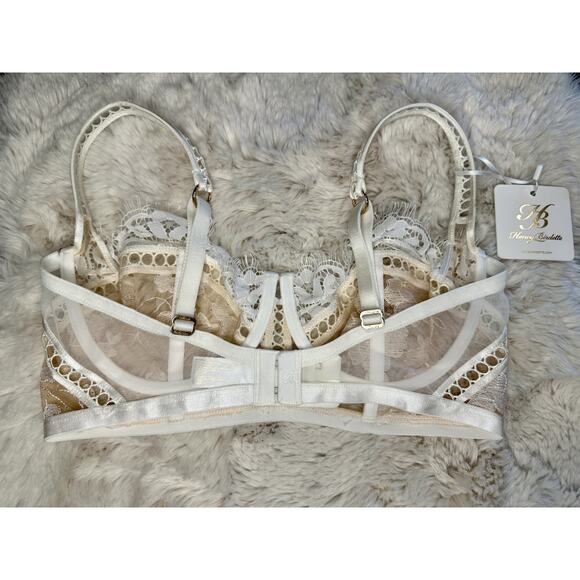 Honey Birdette MOLLY🤍 White Lace Floral 2 Piece Set 34DD & Medium Brief - Picture 5 of 10